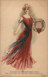 University of Pennsylvania College Girl Postcard