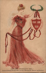 Harvard University College Girl Postcard