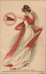 University of Chicago College Girl Postcard