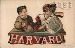 Harvard University College Girl Postcard