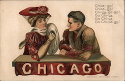 University of Chicago College Girl Postcard