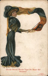 Princeton University College Girl Postcard