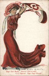 Cornell University College Girl Postcard