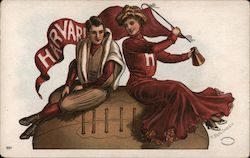 Harvard University College Girl Postcard