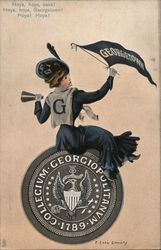 Georgetown University College Girl Postcard