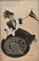 West Point Army College Girl Postcard
