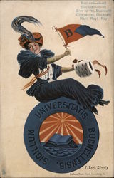 Bucknell University College Girl Postcard