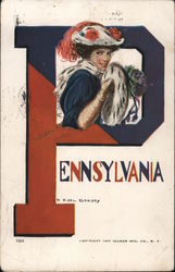 University of Pennsylvania College Girl Postcard