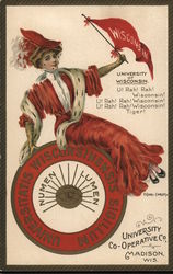 University of Wisconsin COllege Girl Postcard