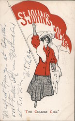 St. John's University College Girl Postcard