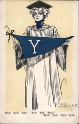 Yale College Girl Postcard