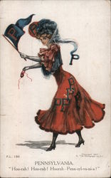 University of Pennsylvania Upenn College Girl Postcard