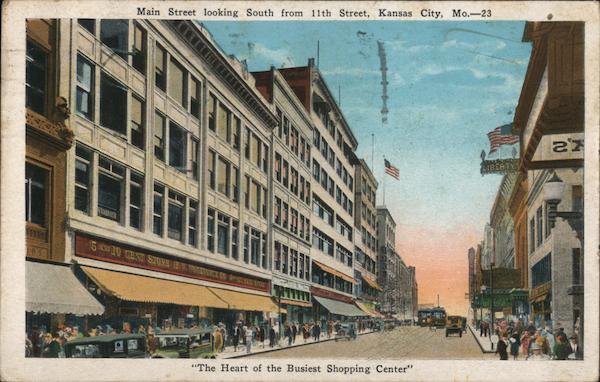 Main Street Looking South from 11th Street Kansas City Missouri