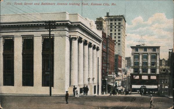Tenth Street and Baltimore Avenue looking East Kansas City Missouri