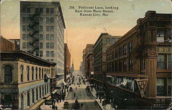 Petticoat Lane, looking East from Main Street Kansas City Missouri