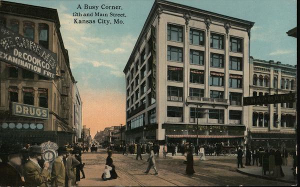A Busy Corner 12th and Main Street Kansas City Missouri