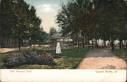 Lake Manawa Park Council Bluffs, IA Postcard Postcard Postcard