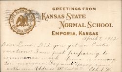 Greetings from Kansas State Normal School Postcard