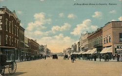 A Busy Street Scene Postcard