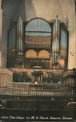 Pipe Organ, 1st M.E. Church Postcard