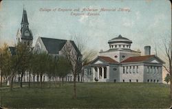 College of Emporia and Anderson Memorial LIbrary Postcard