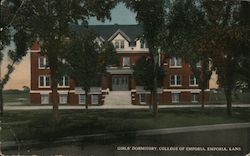 Girls' Dormitory, College of Emporia Kansas Postcard Postcard Postcard
