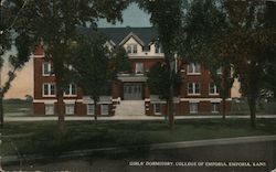 Girls' Dormitory, College of Emporia Postcard
