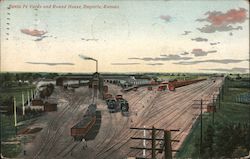 Santa Fe Yards and Round House Emporia, KS Postcard Postcard Postcard