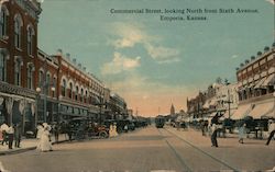 Commercial Street, Looking North from Sixth Avenue Emporia, KS Postcard Postcard Postcard