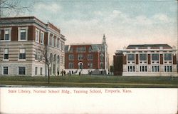 State Library, Normal School Bldg., Training School Emporia, KS Postcard Postcard Postcard