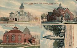 Churches in Emporia Postcard