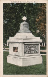 Garfield Bell Monument, Emporia High School Postcard