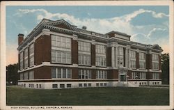 High School Building Postcard