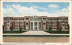 Main Building, Kansas State Teachers College Postcard