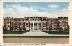 Main Building, Kansas State Teachers College Emporia, KS Postcard Postcard Postcard