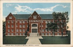 Dunlap Hall, College of Emporia Kansas Postcard Postcard Postcard