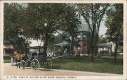 Home of William Allen White - Horse and Buggy Emporia, KS Postcard Postcard Postcard