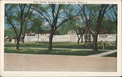 Free Tourist Camping Ground Emporia, KS Postcard Postcard Postcard