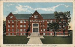 Dunlap Hall, College of Emporia Kansas Postcard Postcard Postcard