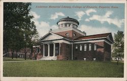 Anderson Memorial Library College of Emporia Postcard