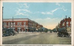 Commercial Street, Looking North from Sixth Avenue Emporia, KS Postcard Postcard Postcard