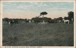 Stacking Alfalfa near Emporia Postcard