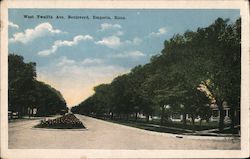 West Twelfth Ave. Boulevard Emporia, KS Postcard Postcard Postcard