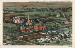 Aeroplane View of College of Emporia Campus Postcard