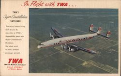 TWA's Super-Constellation Skyliner Postcard