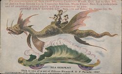 Fairies Riding Sea Serpent Postcard