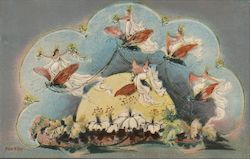 Pretty women riding fireflies Postcard