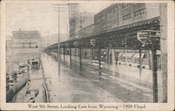 West 9th Street Looking East from Wyoming--1908 Flood Kansas City, MO Postcard Postcard 