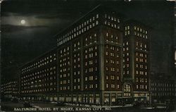 Baltimore Hotel by Night Postcard