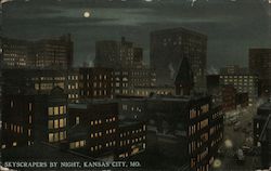 Skyscrapers by Night Kansas City, MO Postcard Postcard Postcard